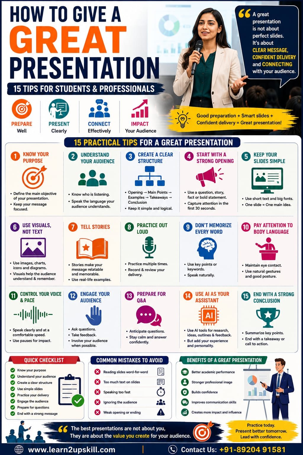 How to Give a Great Presentation: 15 Tips for Students & Professionals