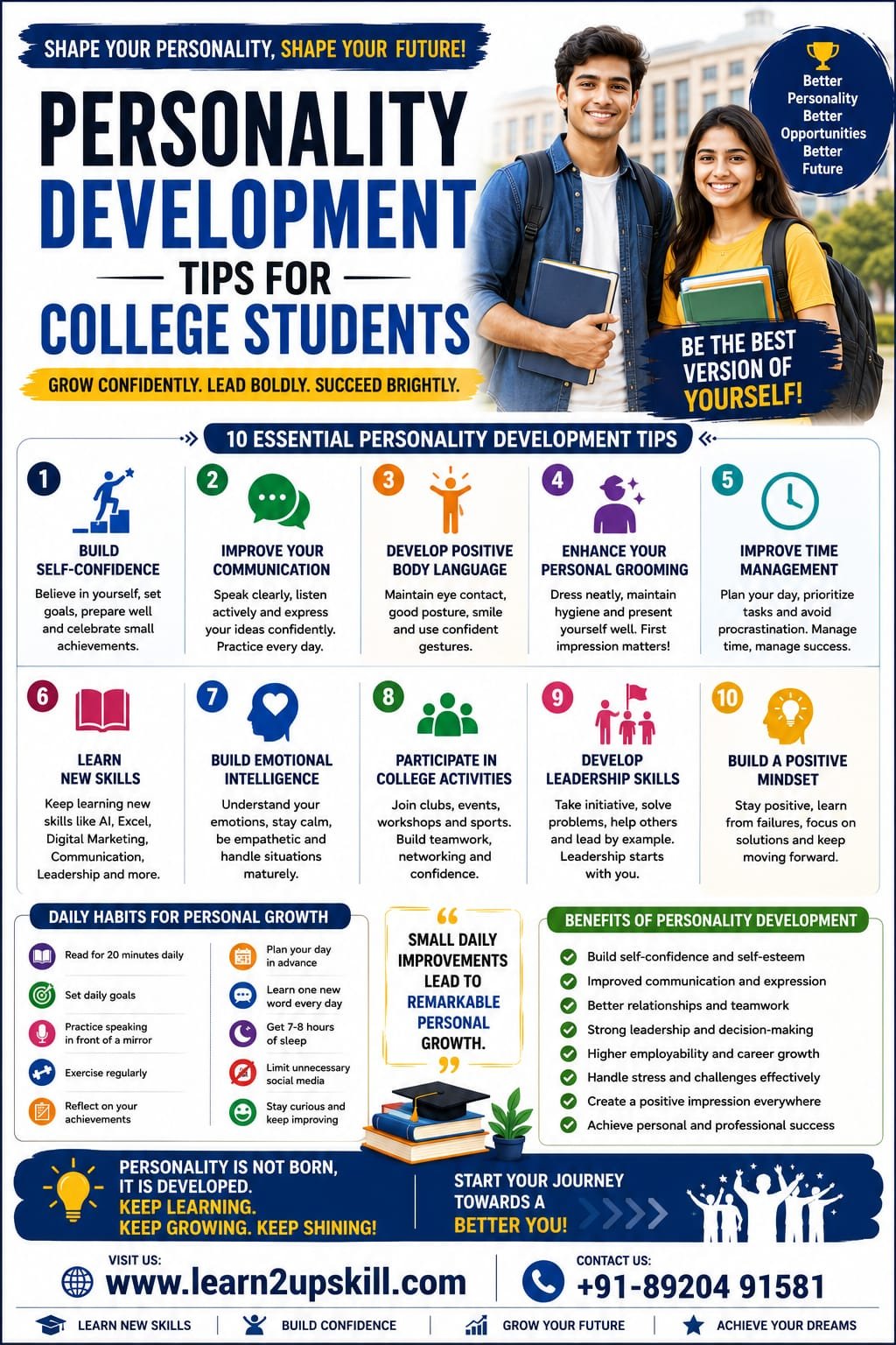 Personality Development Tips for College Students: Build Confidence, Leadership, and Career Success